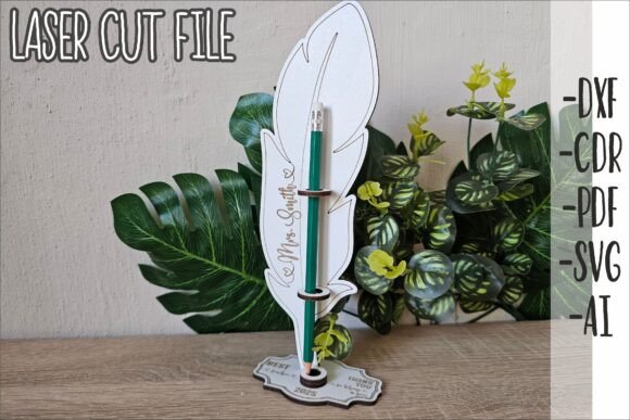 Download Pen Holder Feather SVG Laser Cut File - Pen Collection