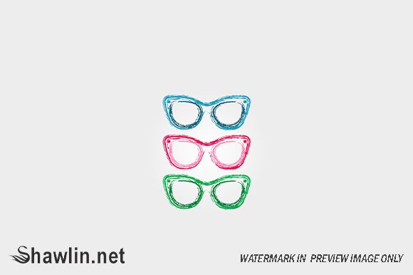 Download Colorful Sunglasses Sketched with Crayon - Sketched Collection
