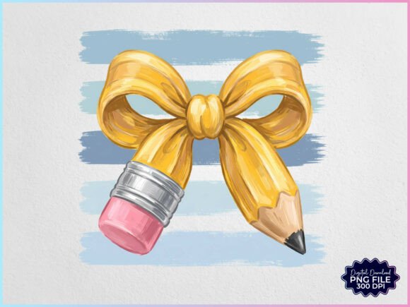 Download Preppy Rustic Back to School Pencil Bow - Pen Collection
