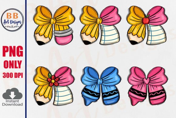 Download Teacher Pencil Paper Bow PNG, Crayon Bow - Pen Collection