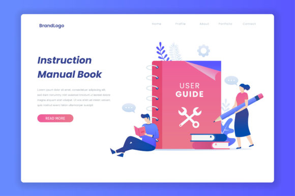 Download User Manual Book Flat Vector Concept - Manual Collection
