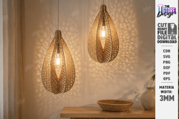 Download Wooden Pendant Light Shade Laser Cut - Pen Collection
