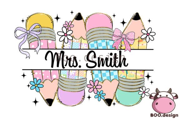 Download Preppy Pencil Custom Name Teacher Png - Pen Collection