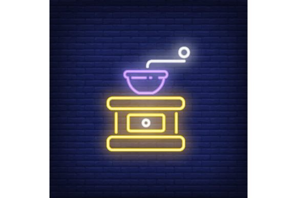Download Manual Coffee Grinder Neon Sign. Cafe, C - Manual Collection