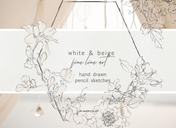 Download Pencil Sketched Fine Line Flowers - Pen Collection