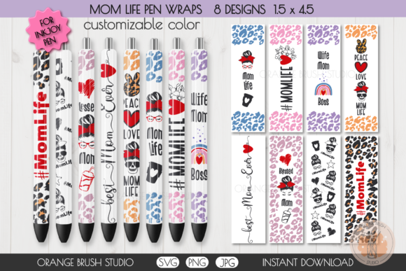 Download Mom Life SVG Pen Wraps Bundle Leopard - Pen Collection